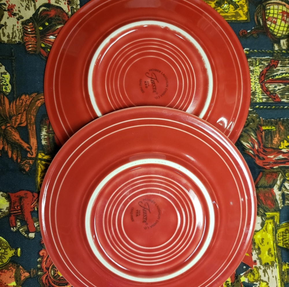2 fiestaware salad plates!